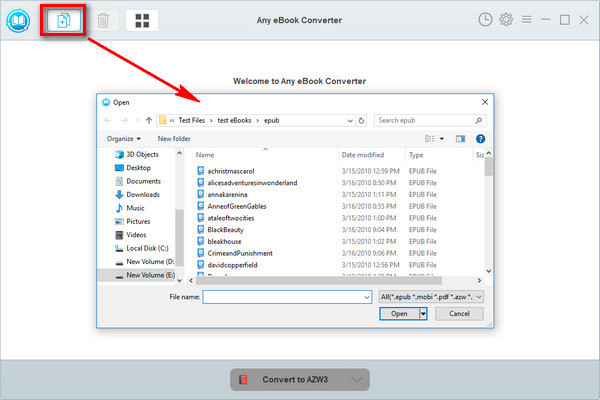 Add EPUB eBooks to Any eBook Converter