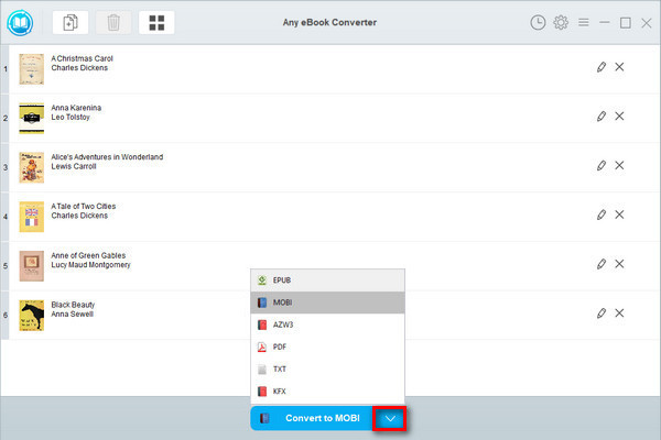 Choose MOBI as Output Format