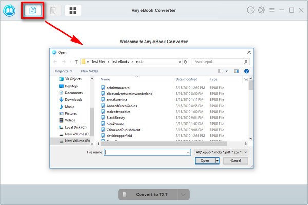 Add eBooks to Any eBook Converter