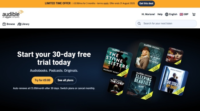 Audible as an audiobookbay alternative