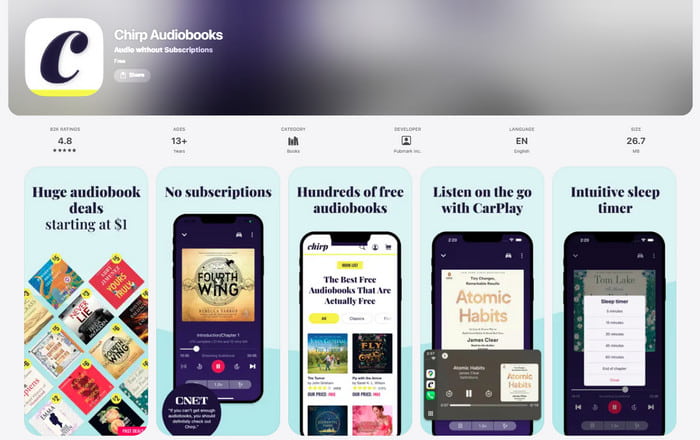 best chirp audiobooks app