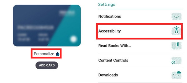 Customize Card And Accessibility