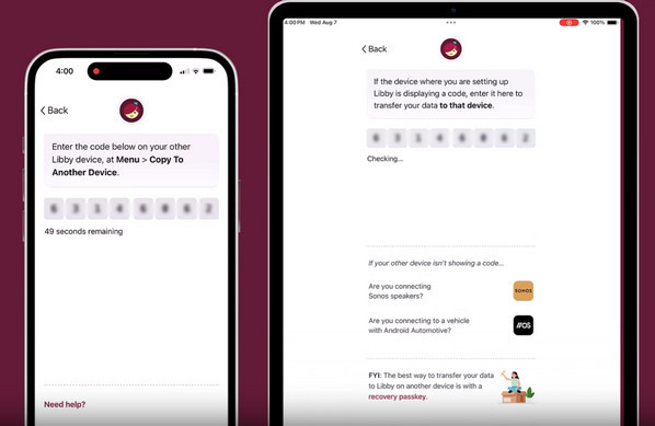 set up libby on another device